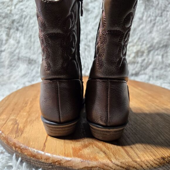 Cat & Jack Memphis Kids Size 7C Little Kids Western Brown Toddler Cowboy Boots - Picture 10 of 11